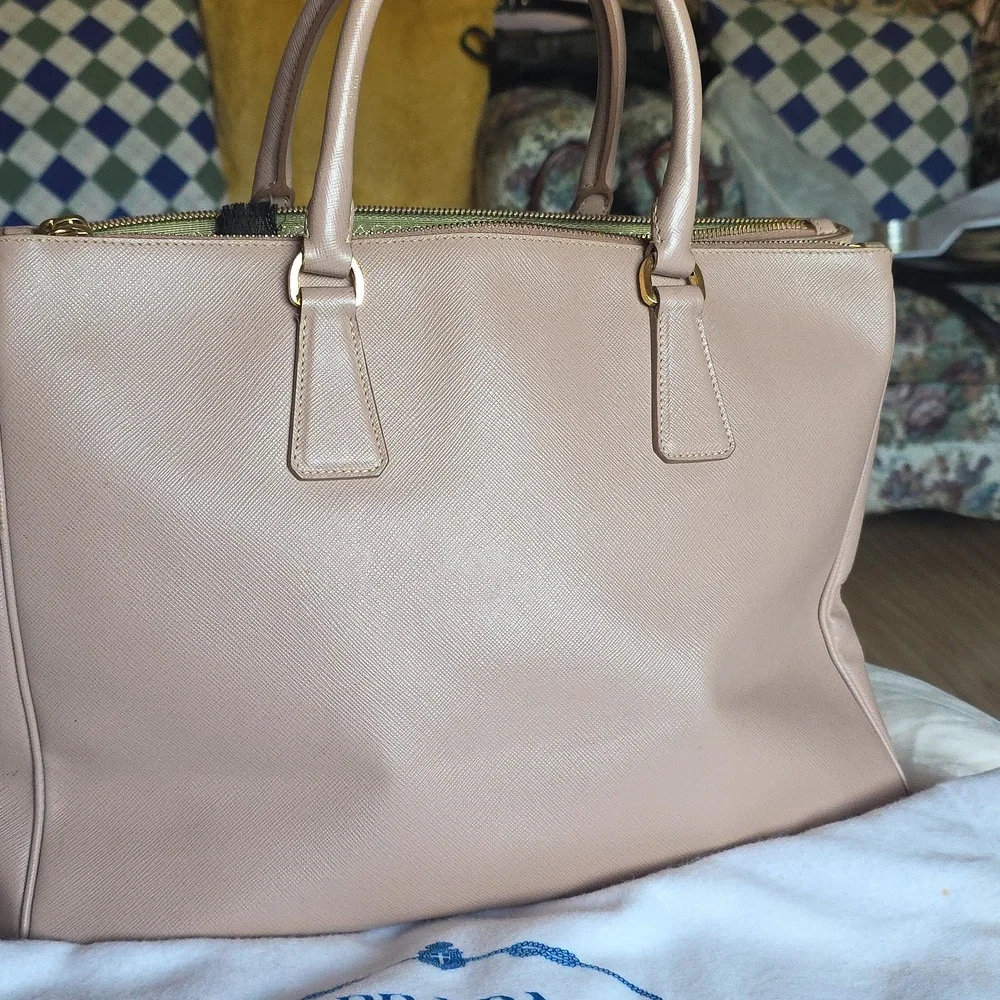 Prada Women's Tan Leather Tote Bag - Picture 3 of 16
